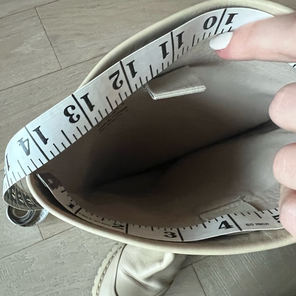 Cream Tall Leather Boots - Picture 9 of 10